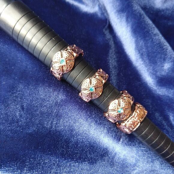 Copper Celtic Blue Gem Unisex Ring size 10 new old stock fashion jewelry - Picture 10 of 16